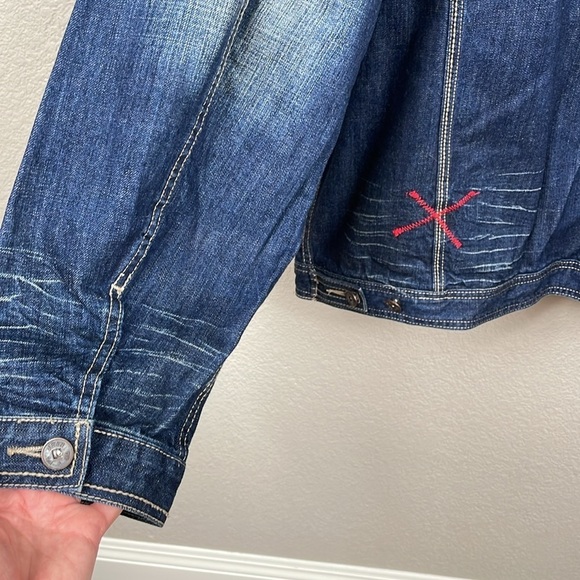 Marithe Francois Girbaud Denim Jean Trucker Jacket Distressed Cotton XXXL - Picture 6 of 11